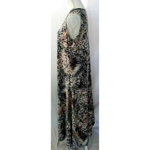 Attitudes By Renee Women's Petite Blue Leaf Print Sleeveless Maxi Dress Size XLP - Picture 4 of 11